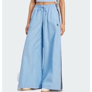 ADIDAS Originals Women Sz Small Adicolor Firebird Oversized Track Pants Ash Blue